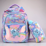 Australian Stationery Smiggle Blue Space Cat Student Lightweight Backpack Girl Travel Bag Lunch Bag Card Bag