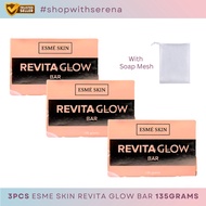 3PCS ESME Skin Revita Glow Bar Soap 135G Face Body Skin Lightening and Brightening Gentle Bar Soap