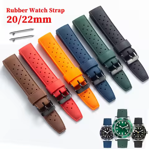 Tropic Rubber Watch Strap 20mm 22mm for Seiko for Oris Watch Band Waterproof Bracelet Universal repl