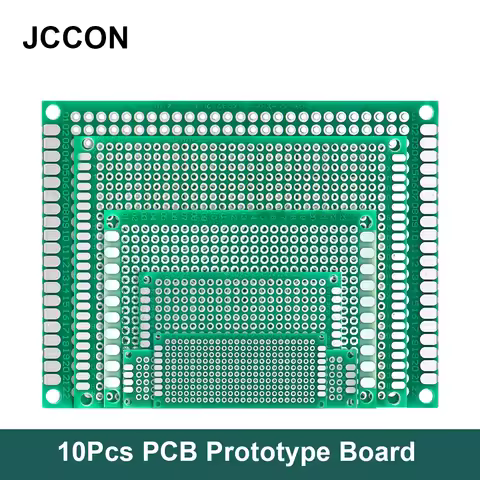 10Pcs PCB Prototype Board Circuit Universal Stripboard Prototyping Single Side 2x8 3x7 4x6 5x7 6x8 7