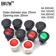 1PCS Round Rocker Switch LED illuminated Car Dashboard Dash Boat Van ON/OFF 12V 24V 6A 250V 10A 125V