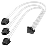 PCIE 5.0 12VHPWR 90 Degree 16Pin RTX 4090 GPU Power Cable, 16Pin(12+4) to 3X8Pin Male to Female Righ