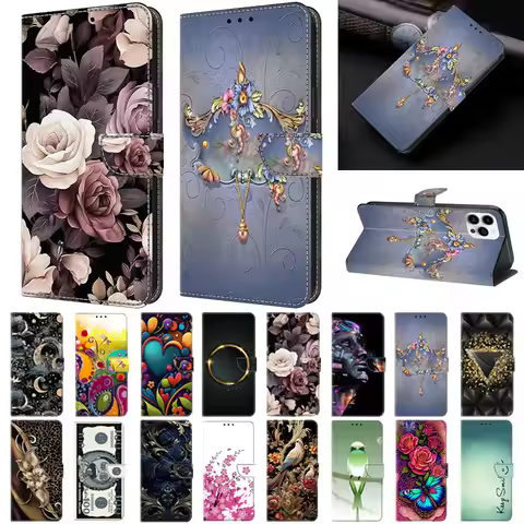 Magnetic Leather Painted Pattern Flip Phone Case For Xiaomi Redmi 8 8A 7 7A 6 6A 5 5A A1 A2 Plus 4X 