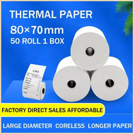 1 box (50 rolls) 80x70mm Thermal Paper for POS cash receipt Thermal printer Thermal Paper 80x70mm Hi