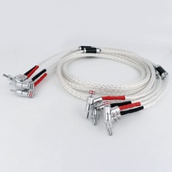 Hifi Speaker Cable 8AG Silver Plated OCC 16 Strands Audio Cable HIFI Silver-Plated Speaker Cable 7N 