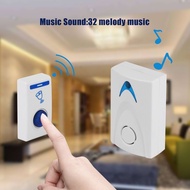 【stock】LED Wireless Chime Door Bell Doorbell &amp; Wireles Remote control 32 Tune Songs