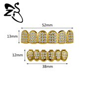 18K mạ vàng hip hop đánh bóng niềng răng pha lê dưới đáy grillz cho răng với thanh đúc rapper Nắp ră