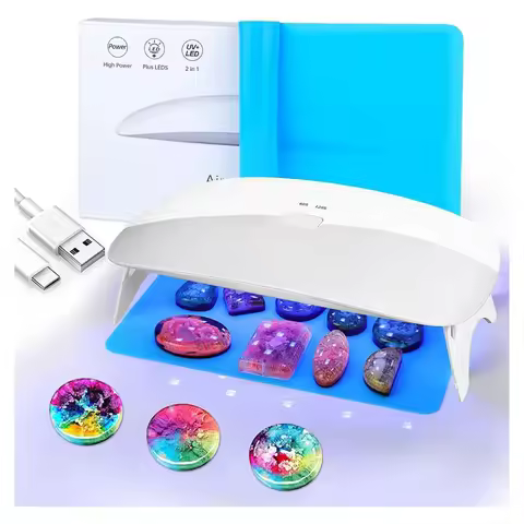 Resin UV Lamp, 48W Fast Curing UV/LED Resin Lamp Plastic With 30Pcs Dual Lightsource Lamp Beads For 