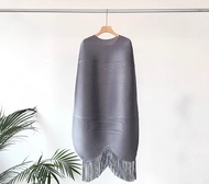 New Womens Irregular Tassel Loose Slimming Pleated Dress