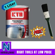 KTH Red Oxide Primer Anti Rust Anti Karat Undercoat kayu besi / Undercoat wood metal (free paint brush) 1L - 1 Liter