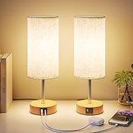 Bedside Lamp with Charging Function via USB-A and USB-C Ports, Bedside Lamp Touch Dimmable with 3 Le