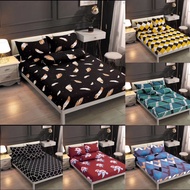 SF_ #2 Premium Quality Bedsheet 4in1 King Queen/2in1 Single Cotton Fitted Bedsheet Set Cadar Getah K