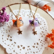 妍語手作 14K包金 項鍊 貓咪雨傘 夜光 星星 禮物 療癒 萬聖節