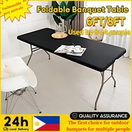 Multi-person use 5ft 6ft 8ft foldable banquet table outdoor camping table event catering hall