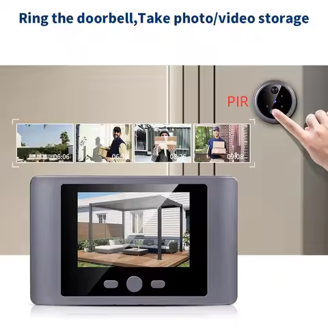 720P Smart Home Security Peephole Video Doorbell with PIR Detection Wireless Digital Doorbell Suppor