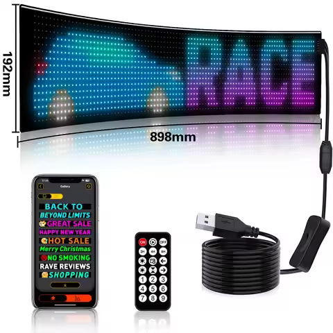 Waterproof Flexible LED Matrix: Bluetooth APP Control for Animated Car Window/Store Entrance Signs (