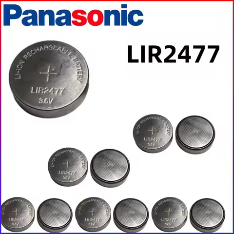 2-10PCS Original Panasonic 2-10PCS Rechargeable LIR2477 CR2477 Battery Lithium 3.6V 2477 Rechargeabl
