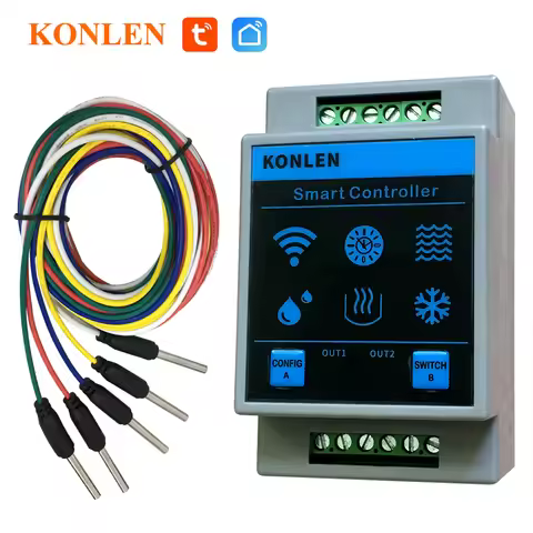 KONLEN Tuya Water Level Sensor WIFI Smart Home Leakage Flood Alarm Controller Meter Pool Vape Tank F