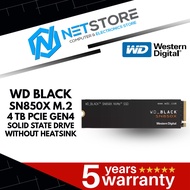WESTERN DIGITAL SN850X 4TB NVME INTERNAL SSD WITHOUT HEATSINK - BLACK - WDS400T2X0E