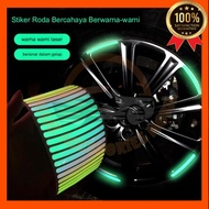 20pcs Luminous Car Wheel Sticker Colorful Reflective Tire Strip