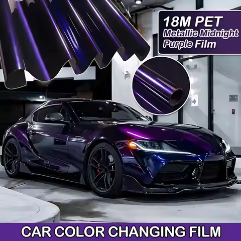 18M PET Paint Metal Midnight Purple Color Changing Film Self-adhesive Vinyl Sticker DIY Waterproof S