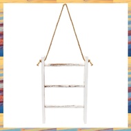 (ZWNA) Wall-Hanging Towel Ladder Rustic Whitewashed Wood Countertop Ladder Farmhouse Decor Towels Ra