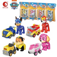 Genuine Paw Patrol Mighty P Super Paws Vehicle Diecast Cars Blocks Toys Chase Skye Marshall Action Figure Model Kids Gif