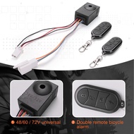 Ebike Alarm System Dual Remote Control 36V 48V 60V 72V Alarm Accessories Universal Waterproof Electr