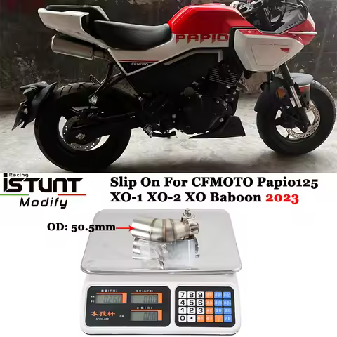 For CFMOTO Papio 125 XO-1 XO-2 XO Baboon Racing 2023 Motorcycle Exhaust Escape Systems Modify Stainl
