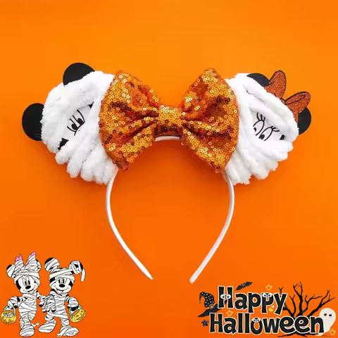 Disney Minnie Mouse Hairbands Girls Halloween Head Bands Kids Bandages Mickey Ears Hair Accessories 