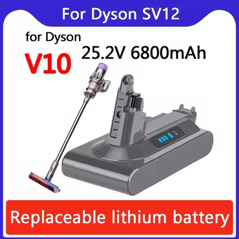 For Dyson SV12 6800mAh 100Wh Replacement Battery Dyson V10 Absolute Fluffy Cyclone Models Long Lasti