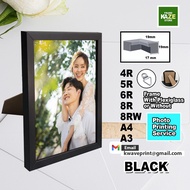 Photo Frame Wooden Black 4R 5R 6R 8R 8RW A4 A3 Photo Plexiglass Sheet Frame | Certificate Frame