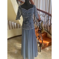 DUSTY BLUE Mother of the Bride Gown/ Principal and Secondary Sponsor Gown/ Ninang Dress