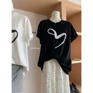 Loose heart t-shirt 8340 wgwe can be worn as a pair, QC product freesize