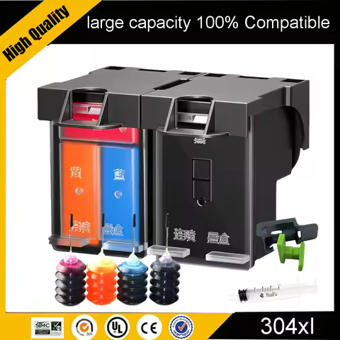 Refillable 304XL Ink Cartridge for HP Deskjet 2620 3700 3720 3752 3762 3760 5000 5010 5020 5030 Envy