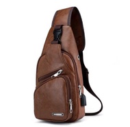 XUEBAMI Men Leather Chest Bag Anti Theft Sling Bag Tactical Bag Crossbody Sling Bag Messenger Bag Waterproof Fashion Bag for Men