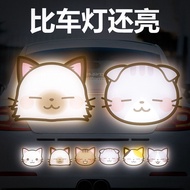 Creative Cat Head Car Sticker Scratch Reflective Sticker Occlusion Sticker Night Decoration Strong Reflective Warning Logo Sticker