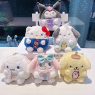 Melody kuromi kt cinnamoroll pochacco pompompurin plush zero wallet, backpack pendant, mini doll key