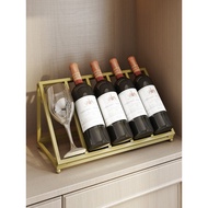 Household Red Wine Shelf Diagonal Wine Display Bracket Wine Cabinet Interior Bar Decoration Light Lu