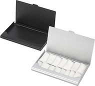 2 Packs Metal Container for Zyn/Caffeine Pouches, Slim Niicotine Pouch Case, Aluminum Mental Can for