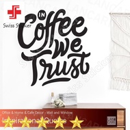 Sticker Cutting Coffee Quotes Glass wall Cafe Coffee Cafe wall Sticker - Cool Black
