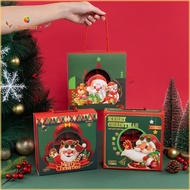 (MOQ:10pcs) Portable 4Cavity Christmas Gift Gox / Xmas Dessert Pastry Tray Box With Inner Grid / New