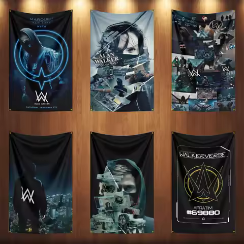 90x150cm DJ Alan Walker Flag Polyester Digital Printing Retro Banner For Decor