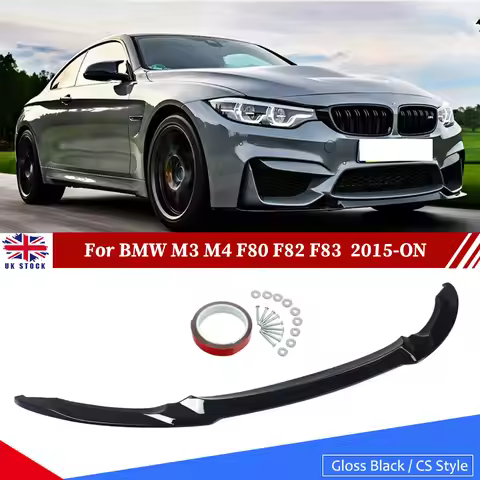CS Style Front Splitter Lip Replacement For BMW F80 F82 F83 M4 M3 2015-2020 Car Front Bmuper Lip Spo
