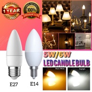 5W/6W [E27] C37 Frosted LED Candle Bulb