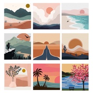 DROFE 【20X20cm / 30X30cm with frame 】~Sunrise Series~  Paint by Numbers framed wall art/ painting by