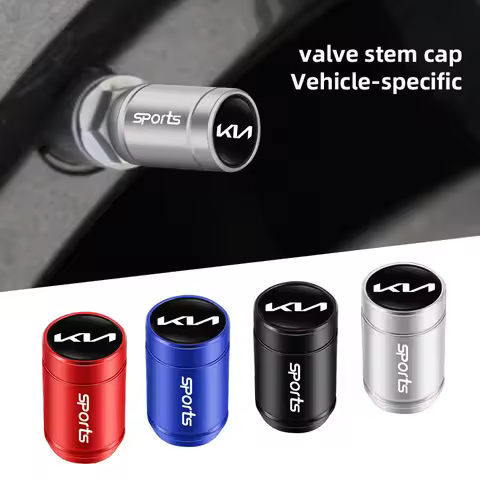 4-Piece Set of Alloy Car Valve Caps Wheel Valve Dust Covers Tire Accessories for Kia K9 Sportage Nir