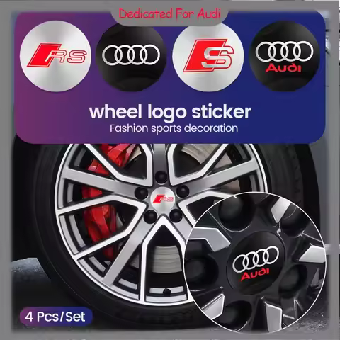 4Pcs 56mm Aluminum Emblem Car Wheel Center Hub Caps Sticker For Audi A1 A2 A3 A4 A5 A6 A7 A8 Q1 Q2 Q