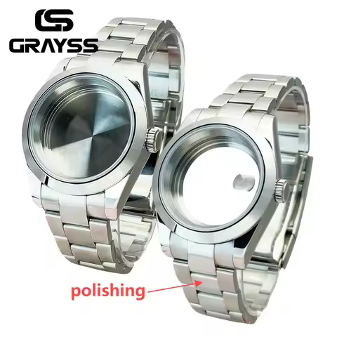 For DATEJUST 36MM/39MM Watch Case Fit NH34 NH35 NH36 Movement Sapphire Flat Edge 200m Waterproof Pre