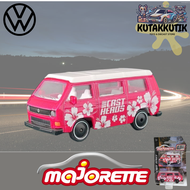 Majorette Mobil Van Transporter Volkswagen T3 Pink Tampo Bunga Cast Heads